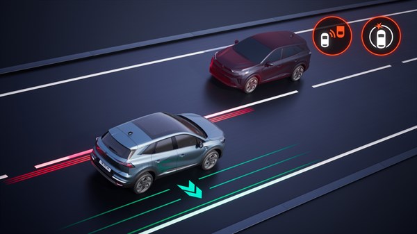 Renault Symbioz E-Tech full hybrid - prednja detekcija s hitnom korekcijom putanje