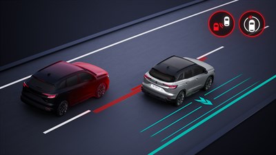 Upozorenje na vozilo u mrtvom uglu i sistem za spriječavanje izlaska iz saobraćajne trake u slučaju preticanja - sigurnost - Renault Austral E-Tech full hybrid