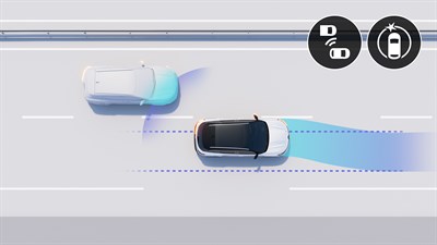 Upozorenje na vozilo u mrtvom uglu i sistem za spriječavanje izlaska iz saobraćajne trake u slučaju preticanja - sigurnost - Renault Austral E-Tech full hybrid