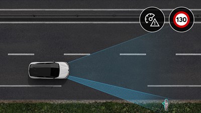 Renault Megane E-Tech 100% električni - prepoznavanje saobraćajnih znakova sa upozorenjem o prekoračenju brzine